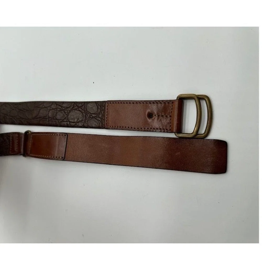 Trafalgar Mens Brown Genuine Crocodile Leather Belt Italy 32 1109TF05-200‎